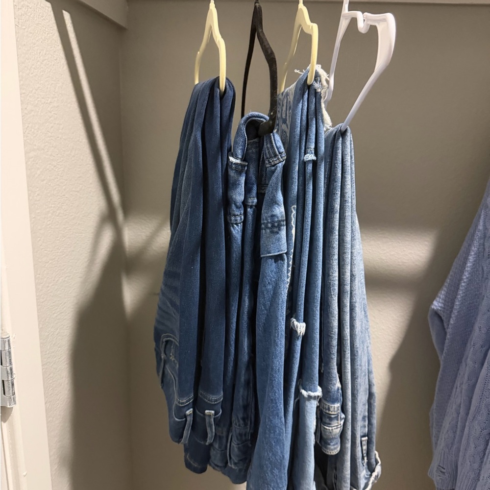 Cello Women's Jeans Overalls in Dark and Light Blue